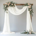 Wedding Arch Draping Fabric 1 Panel 28.7" x 20FT Ivory Sheer Chiffon Backdrop by Xiomot