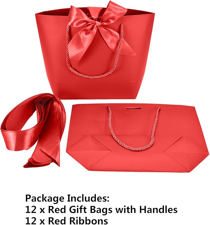 HUAPRINT Gift Bags with Handles, 7.48×3.54×7.9 inches, Party Favor Bags with - Image 3