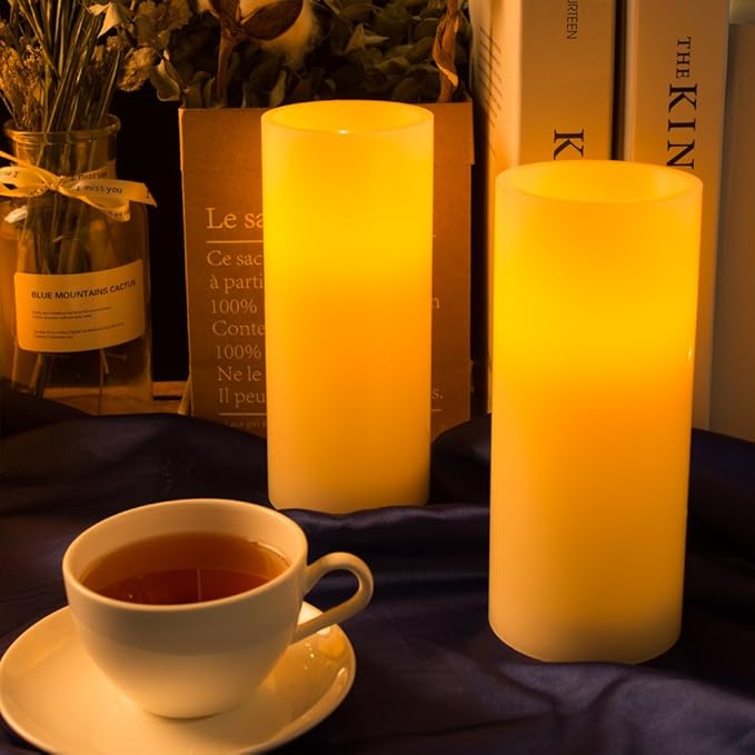 Homemory 7"x3" Flameless Candles Battery Operated, Amber Yellow Light，Realistic - Image 6