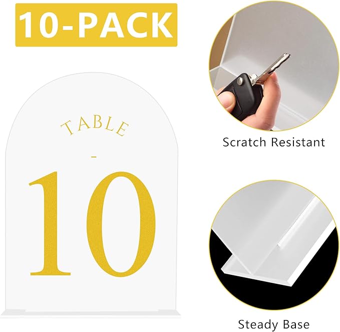 JOYIT Frosted Arch Wedding Table Numbers 1-10 - Image 3