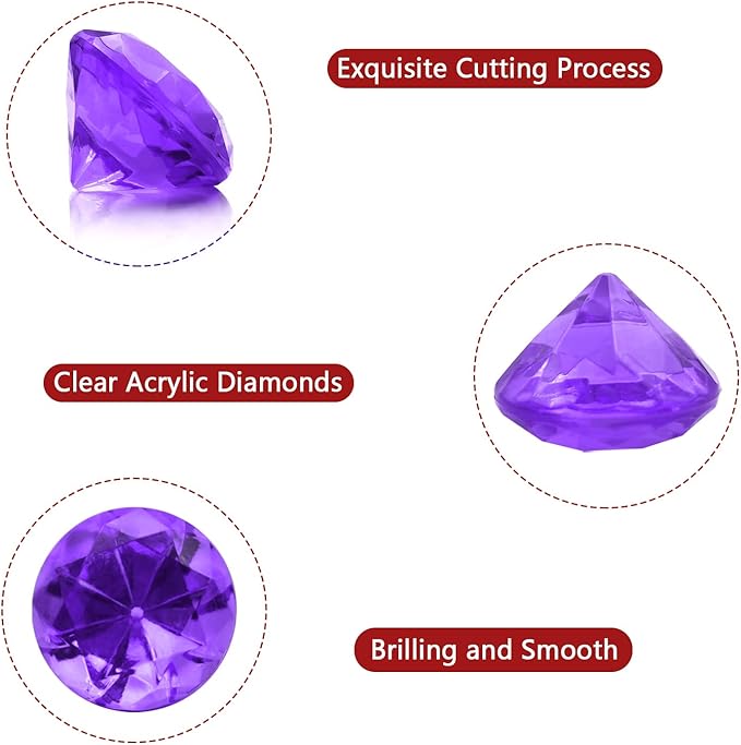 100 PCS Acrylic Diamond Gems, Arts & Crafts, Birthday Decorations - Image 3