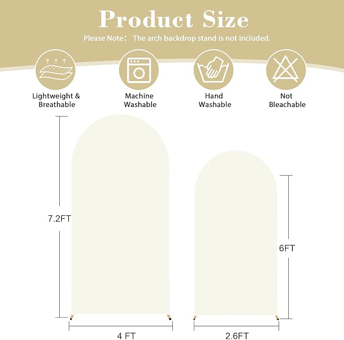 7.2FT 6FT Arch Backdrop Cover for Wedding, Birthday Party Decor, Chiara - Image 6