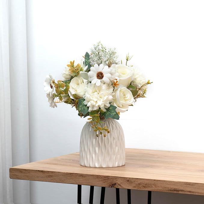 Epicpetal Fake Flowers in Vase, Artificial Pink Flowers in Vase - Image 7