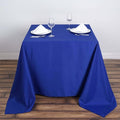 Efavormart 90" Royal Blue Wholesale Linens Polyester Square Linen Tablecloth by efavormart