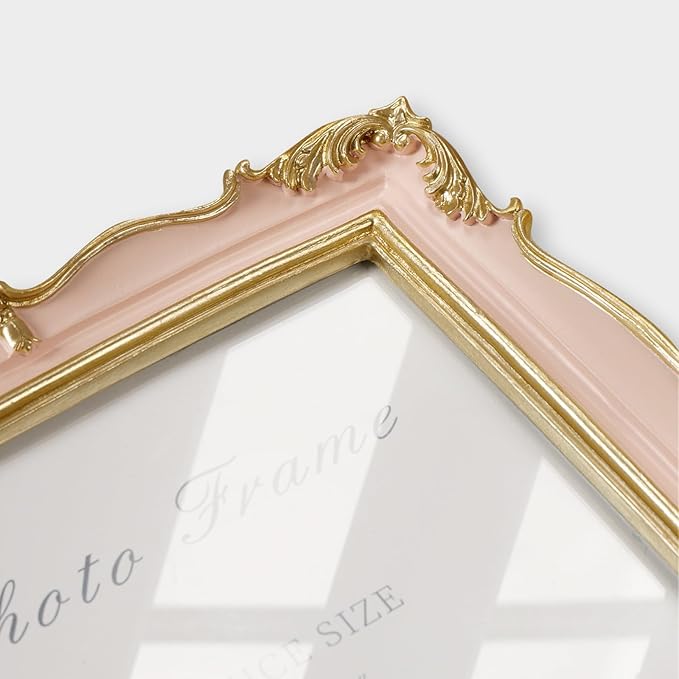 Cuspin 4x6 Vintage Picture Frame Pink and Gold Photo Frame, 4 by 6 Picture - Image 4