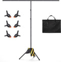 T-Shape Backdrop Stand 8x7.2FT, Height and Width Adjustable Background Stand by Unknown