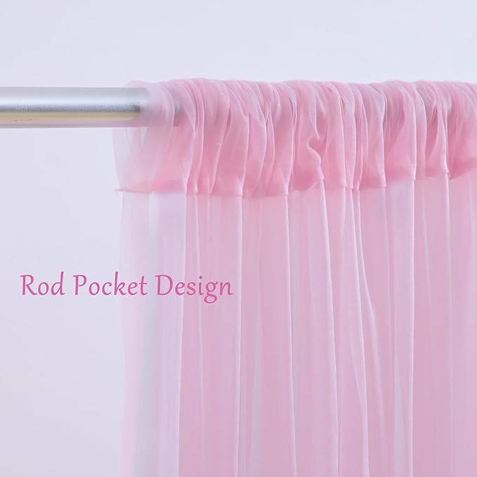20×10ft Pink Tulle Backdrop Curtain - Image 5