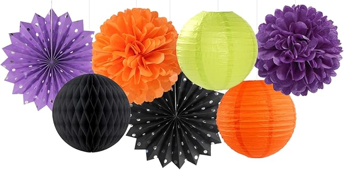Black-Orange Purple Green Halloween Party-Decorations - Image 7