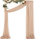 MLMC Nude Wedding Arch Draping Fabric 1 Panel 29" x 20 FT Extra Long Gauze by MLMC