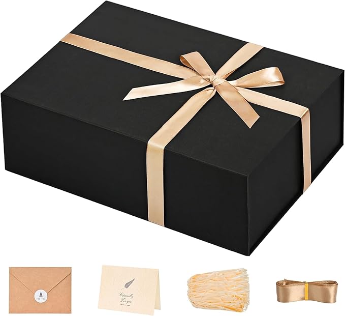 LIFELUM Gift Box 13.5''x10''x4'' Large Black Gifts Boxes by LIFELUM