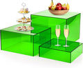 Green Buffet Risers 3 Pcs Acrylic Boxes Display Risers by LooksForwardtoSeeingYou