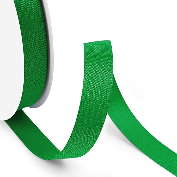 5/8" X 50 Yards Green Grosgrain Ribbon, Premium Grosgrain Ribbon - Image 3