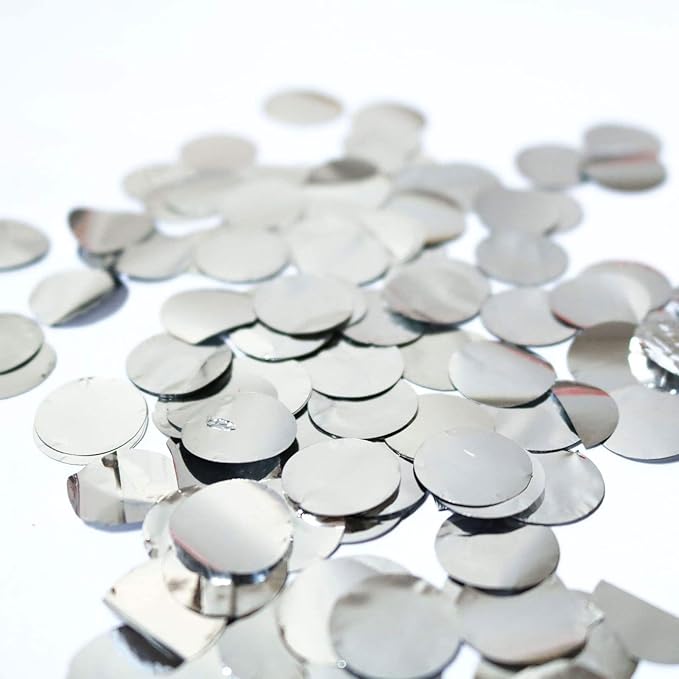 Silver Foil Confetti, Round Dots Glitter Table Confetti, Sparkling - Image 3