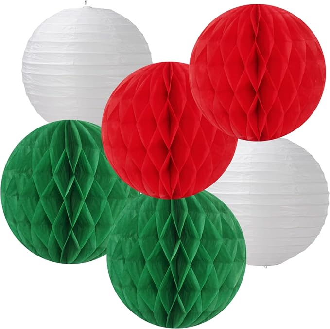 Red-Green White Party Decorations - Image 5