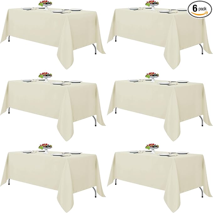 Fitable Ivory Rectangle Tablecloths by Fitable