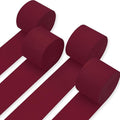 PartyWoo Burgundy Crepe Paper Streamers 4pcs 328ft Pack of Maroon Crepe Paper by PartyWoo