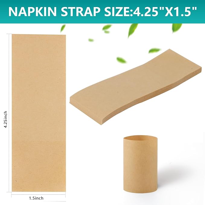 Paper Napkin Bands, Napkin Rings Self Adhesive - Image 2