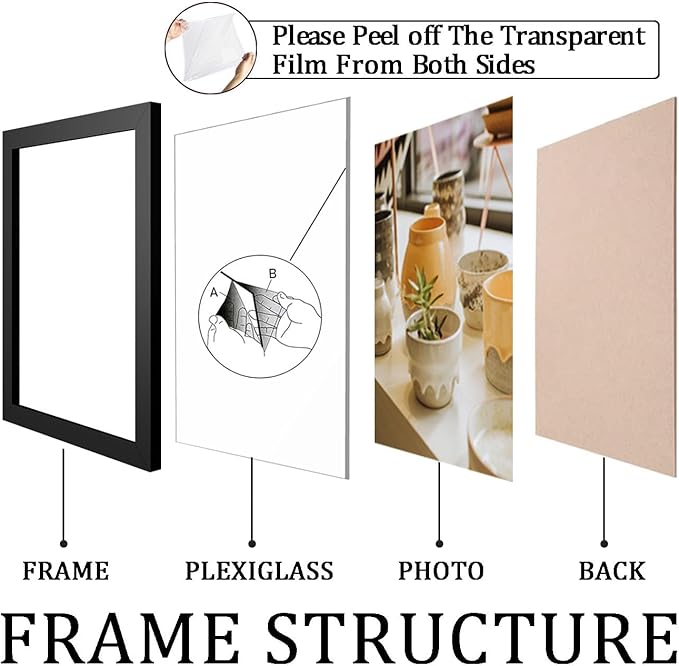 KTKDE 8.5 by 11 Picture Frame Black, Picture Frames 8.5 x 11frame - Image 3