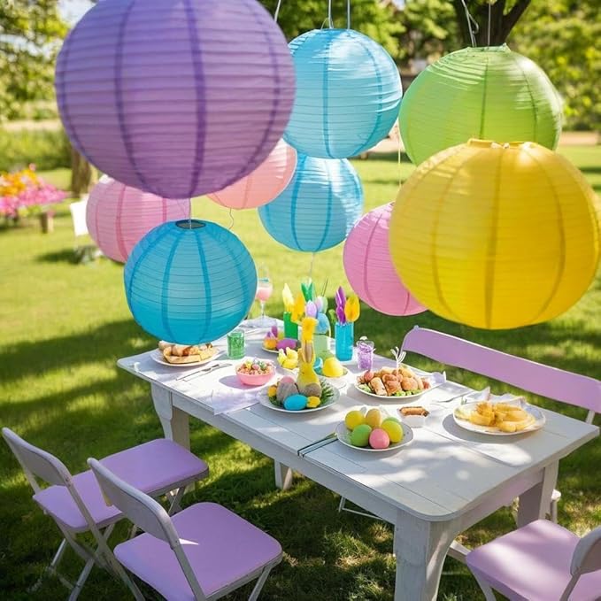 Paper Lanterns Decorative 15pcs Pastel Colorful Theme Party Decorations by Capesaro