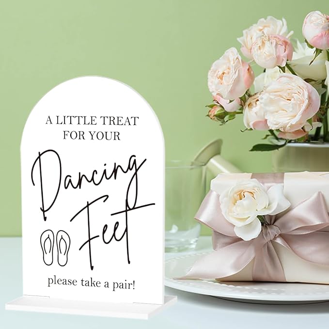 Dancing Feet Sign, Wedding Flip Flops Sign, Wedding Engagement Bridal Shower - Image 6