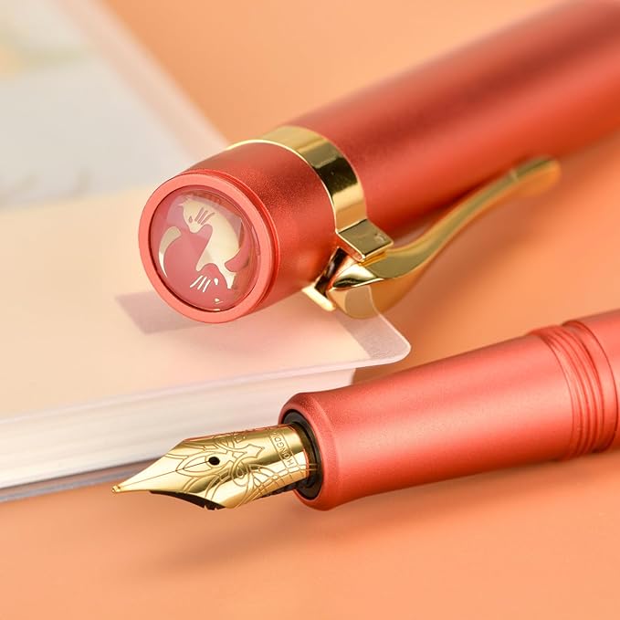 Hongdian M2 Black Forest Mini Fountain Pen, Fine Soft Golden Nib & Sleek Shape - Image 5