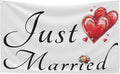 Just Married Flag Banner Outdoor Indoor Decoration Flag 3x5 FT Double Stitched by Kisstarry