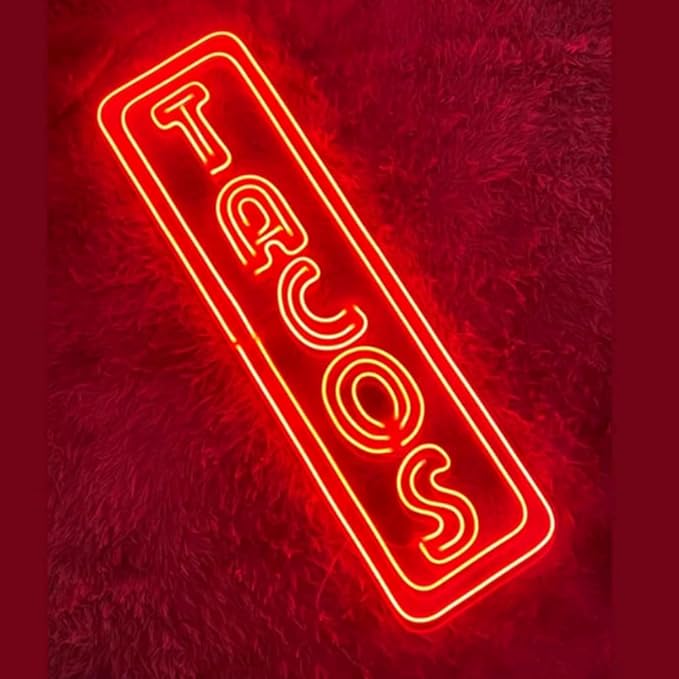 Open Tacos Neon Sign, Tacos Led Sign, Custom Neon Sign, Mexico Restaurant Wall - Image 3