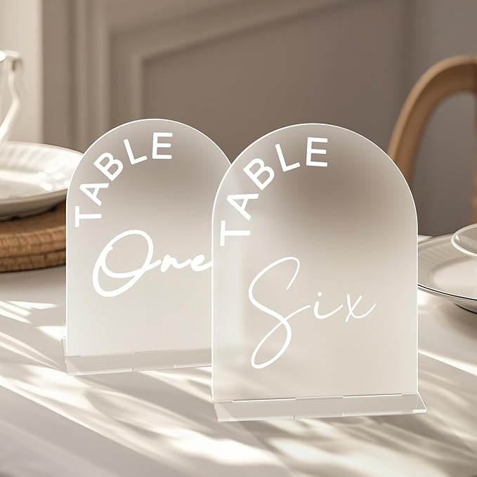Frosted Arch Wedding Table Numbers 1-25 - Image 2
