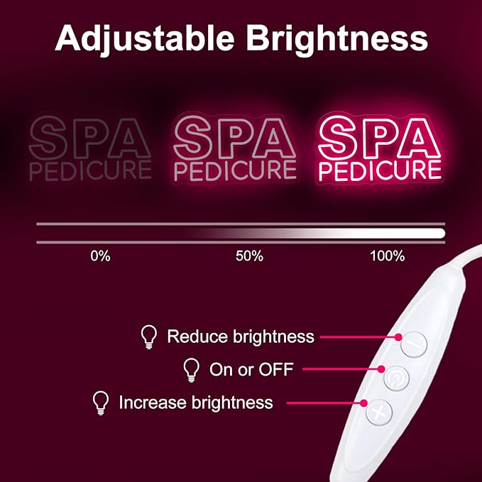 SPA Pedicure Neon Sign for Nail Salons, LED Spa Shop Cutcom Sign Lights - Image 4