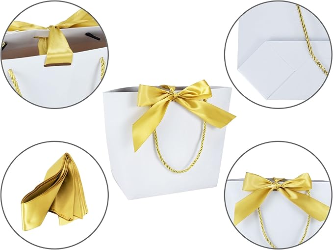 HUAPRINT Gift Bags with Handles, 7.48×3.54×7.9 inches, Party Favor Bags with - Image 4