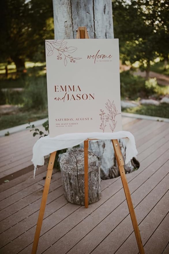 Burgundy Wedding Welcome Sign Template, Editable Blush Pink Welcome Sign - Image 4