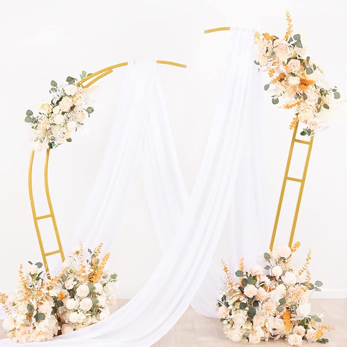 Socomi Wedding Arch Draping Fabric 1 Panel 29" x 19Ft White Sheer Chiffon - Image 4
