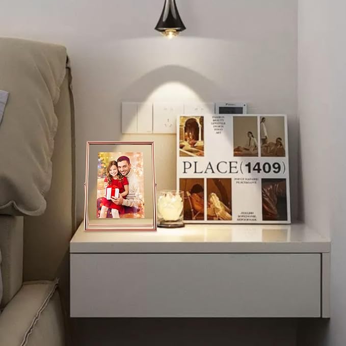Rose Gold Floating Picture Frame, - Image 7