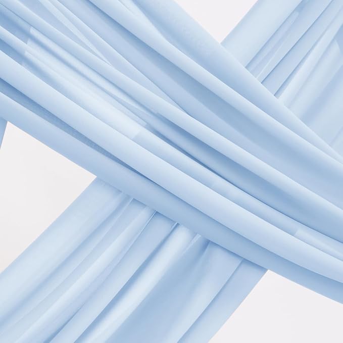 Socomi Wedding Arch Draping Fabric 1 Panel 29" x 19Ft Baby Blue Sheer Chiffon - Image 5