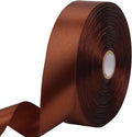 Brown Solid Satin Ribbon 1 Inch 50 Yards Solid Polyester Fabric Ribbon by Riunbb