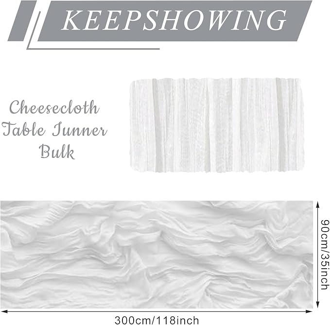 12 Pack Cheesecloth Table Runner, Runner Gauze Boho Wedding Decor Romantic - Image 2