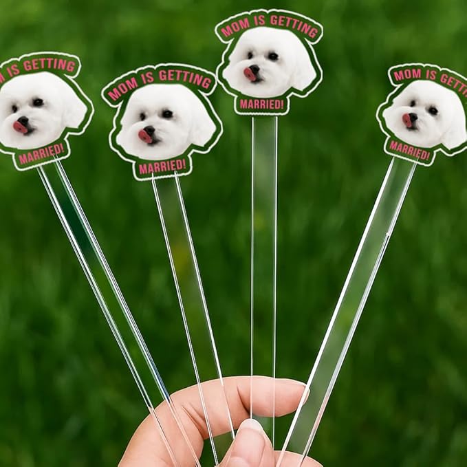Custom 50 Pcs Double-Sided Wedding Pet Stir Sticks, Personalized Dog Cat Stir - Image 5
