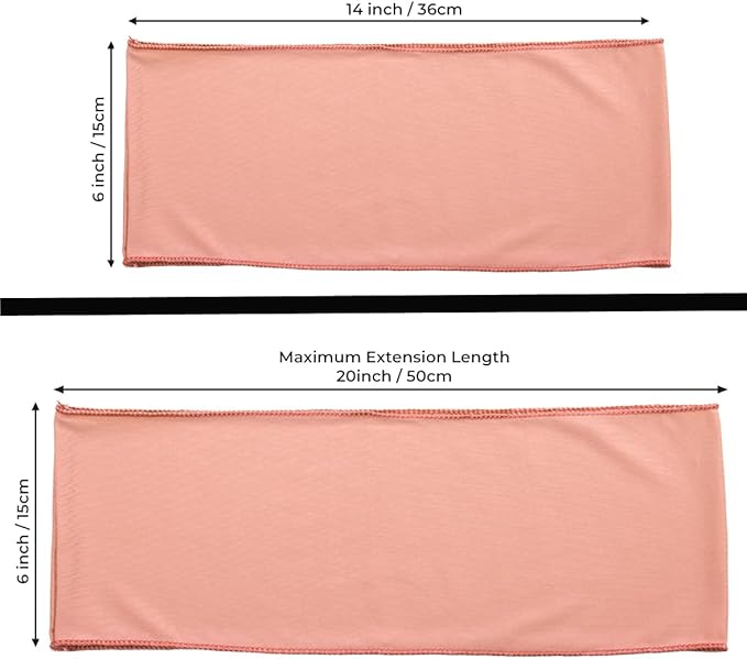 VDS Pack of 300 PCS | Coral Peach | Spandex Chair Sashes Bows Without Buckle | - Image 5