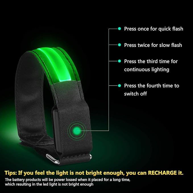 Rechargeable LED Armband for Running, Light Up LED Armband, High Visibility - Image 3