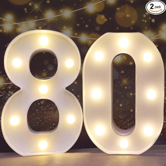 Pooqla Decorative LED Light Up Number Letters, Battery Operated by Pooqla
