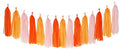 Pink-Orange Groovy Party-Decorations Tassel-Garland by Panduola