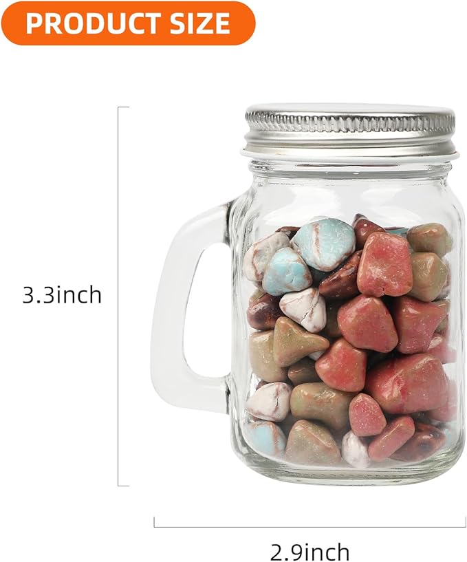4 oz Small Mason Jar Mugs with Handle, 24 Pack Mini Glass Jars with Airtight - Image 4