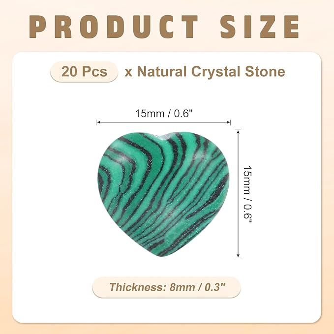 PATIKIL 20 Pcs Natural Heart Shaped Crystal Stone, 0.6 Inch Mini Polished Love - Image 2
