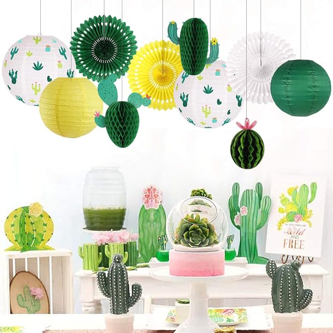 Cactus Party Decorations, Hawaiian Party Supplies Tropical Hanging Paper - Image 4