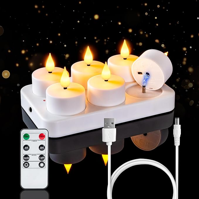 Homemory Rechargeable Tea Lights Flameless Candles by Homemory
