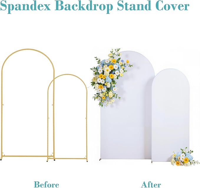 White Arch Backdrop Cover for Wedding, Birthday Party Decor, Chiara Backdrop - Image 5