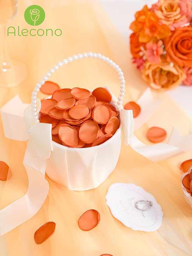 Alecono  Silk Rose Petals, Faux Orange Flower Petals - Image 6