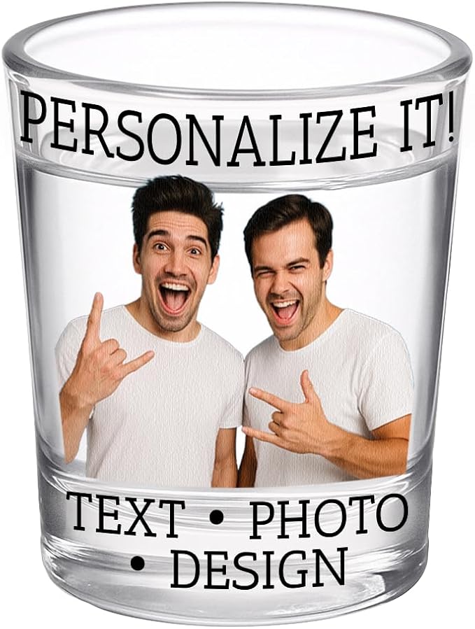 Groomsmen Custom Shot Glass 2.5oz, Picture Wedding Party Gift, Personalized by SpottedDogCompany
