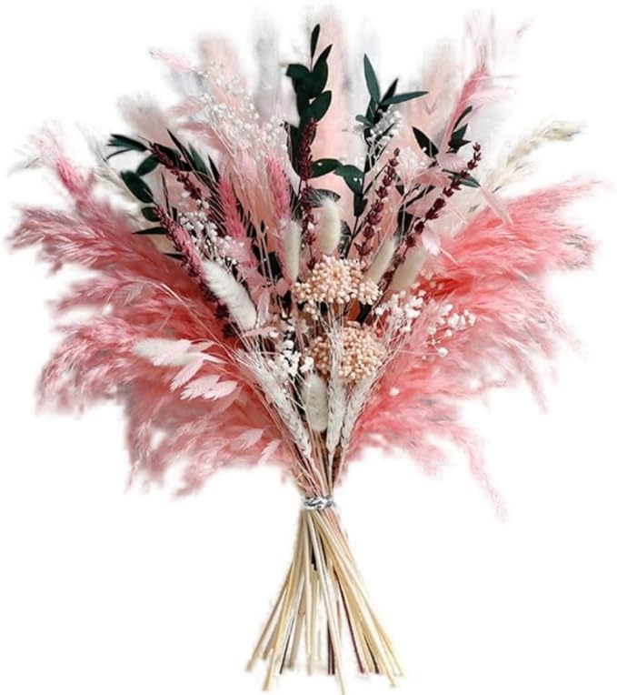Pink Pampas Grass Dried Flowers Bouquet - Image 4