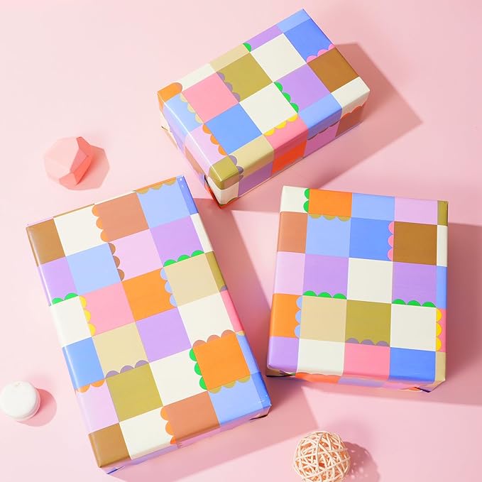 Ulmasinn Color Block Wrapping Paper Roll - Image 7